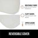 GORILLA GRIP Cat Window Perch, Foldable Cat Window Hammock Bed with 6 Large Suction Cups, Cordless Indoor Wall Shelves, Strong Metal Frame Holds 40lbs, Reversible Washable Sherpa Cover, Large Beige