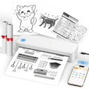 PEDOOLO Portable Printer Wireless for Travel, Inkless Thermal Printer Supports 8.5 x 11 Inch Thermal Paper, Bluetooth Compatible with iOS, Android, Laptop Includes 2 Rolls & 10 Sheets of Paper Kit (White)