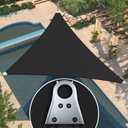 Amgo 32' x 32' x 32' Black Triangle Super Ring Sun Shade Sail Order to Make UPF50+ AGSRT Canopy Awning Shades for Patio, 98% UV Blockage, Commercial Standard Heavy Duty - 260 GSM (We Customize)