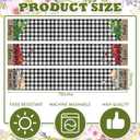 3 Pcs Farmhouse Holiday Table Runner Set Heart Valentines Day Shamrocks St. Patrick's Day Easter Egg Table Runner for Home Dining Room Kitchen Decor, 13x72 Inch(Buffalo Plaid)