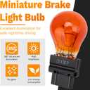 ecocstm 10 PCS 3157 Tail Light Bulb, Miniature 4157 Brake Light Bulb, Waterproof 3157 4157 Turn Signal Bulb, Automotive Side Marker Tail Light Replacement for Truck SUV Car (Amber)