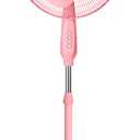 Comfort Zone 16-Inch Oscillating Pedestal Fan 3-Speed High-Velocity Cooling, Adjustable Height & Tilt, Quad-Pod Folding Base, Pink ETL Listed