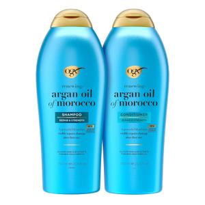 OGX Renewing + Argan Oil of Morocco Shampoo & Conditioner Set, Helps Strengthen & Repair Dry, Damaged Hair, ParabenFree, SulfateFree Surfactants, 25.4 fl. Oz (Pack of 2)