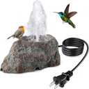 Dreyoo Fountain for Bird Bath, Red Moss Resin Granite Water Fountain Rock with 7W Water Pump, Bird Bath Fountains for Hummingbird Birdbath, Bird Feeder, Small Aquarium, Fish Tank