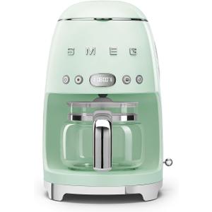 Smeg 50's Retro Style Aesthetic Drip Coffee Machine with 10 Cup Glass Carafe, Auto Start Feature, Keep Warm Plate, and Two Coffee Strength Settings (Pastel Green)