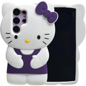 Cartoon Case for Samsung Galaxy S23 Ultra 6.8 Fashion Cute 3D Cute Kitty Kawaii Soft Silicone Animal tective Gel Shockof Gel Back Cover for Kids Women Girls Boys (Kitty-4, S23 Ultra 6.8'')