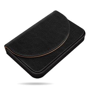 xiviers Business Card Holder，PU Leather Business Card Case Color Printing Pattern Card Holder Wallet，Pockets Magnetic Credit Card Holders for Men and Women，Black