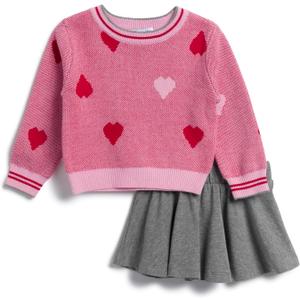 Splendid Baby-Girls Candy Heart Sweater Set (6-12 Months, Pink Multi)