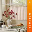 jinchan Colorful Striped Linen Kitchen Curtains 24 Inch Tier Curtains Farmhouse Modern Cafe Small Window Treatments Light Filtering Rod Pocket for Living Room Bathroom 2 Panels Multi Red