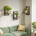 Sbosbo bosbo Floating Shelves for Wall, Plant Shelf Indoor, Wall Planters for Indoor Floating Plant Shelves for Bedroom, Living Room, Kitchen, Office, Bathroom Decor (3 Pack)