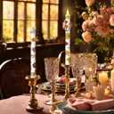 Nuanchu 6 Pcs Thanksgiving Flameless Taper Candles 10.6" LED Fall Candle Sticks Maple Leaf Battery Operated Taper Candles Flickering for Autumn Thanksgiving Harvest Dinner Table Home Party Decor