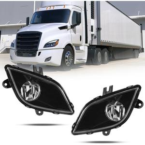 Led Fog Light Compatible with Freightliner Cascadia 2018-2024 Pair Set Fog Lamp DOT and SAE Approved (Black)