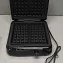 Waffle Maker, 1200W Belgian Waffle Maker, Dual Rectangular Thick Waffle Iron, 7-Level Browning LED Panel, Nonstick Plates, Anti-spill Design, Audible Ready Beep, Easy Cleanup, Stainless Steel (Black)