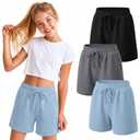JoyMotion 3 Pack Girls Athletic Shorts, 3-Color, 7-8 Years