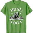 Irish Yoga Festive Green St. Paddy's Day Humor TShirt, M, Grass Gree