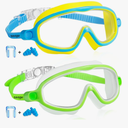 Seago Swim Goggles 2 Pack Anti-Fog Anti-UV Wide View Swimming Goggles for Kids 3-14