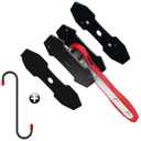 Brake Caliper Compression Tool, Brake Caliper Tool with 360 Degree Swing Ratchets, Caliper Piston Compressor Tool with 2PCS Steel Plates, Brake Caliper Press Tool with Brake Caliper Hooks, Red