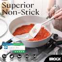 THE ROCK SOHO 4 Qt Nonstick Deep Frying Pan Skillet with Glass Lid, 11 Inch Large Deep Frying Pan, Ceramic Non Toxic Skillet with Heat-Resistant Handle, PFOA & PFAS Free, Oven & Dishwasher Safe, Cream