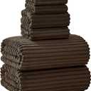 Extra Large Bath Towel Set of 6 (40"x80"),Oversized Bath Sheet Super Soft Highly Absorbent Microfibers Quick Dry Luxury Shower Towel for Bathroom Spa Gym Hotel Yoga (Brown, 6Piece)