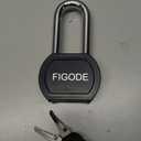 FIGODE Black Covered Solid Steel Padlock with Key, High Security Heavy Duty Lock, 2-3/4" Wide, 2.7" Long Hardened Steel Shackle, Gate Locks for Outdoor Fence or Shed (1 Pack)