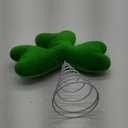 Poen Shamrock Tree Topper St Patrick's Day Metal Spiral Lucky Ornaments Green Plush Clover Irish Theme Tree Decoration for St Patrick's Day Holiday Party Supplies