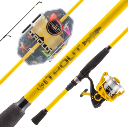 Trout Spinning Combo with 40 Pc Tackle Kit, Yellow