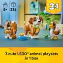 LEGO Creator 3 in 1 Cute Animals: Playful Puppy Dog Building Toy - Bedroom Decor for Girls & Boys, Ages 8+ - Gift for Birthdays - Build a Dog, Squirrel, or Duck - 31382
