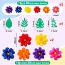 Geyee 80 Pcs Mexican Giant Paper Flowers Leaves Set, 48 Pcs Large Mexico Tissue Paper Flowers and 32 Green Leaves for Mexican Party Wedding Archway Fiesta Birthday Decoration 20" 10''
