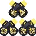 EXPAWLORER Anti Slip Dog Socks to Prevent Licking Paws,Winter Dog Boots & Paw Protectors,Dog Booties for Hardwood Floors with Grippers,Dog Shoes for Hot/Cold Pavement Small Medium Large Senior Dog (Bee)