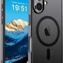 SUPFINE Magnetic for iPhone 17 Case (Compatible with MagSafe)(Military Grade Drop Protection) Translucent Matte Shockproof with Anti-Fingerprint Phone Cover, Black