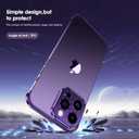 Losin Compatible with iPhone 15 Case with Camera Lens Protector, Aluminum Metal Frameless, Borderless Design, Slim Thin & Lightweight, Shockproof Protective Bumper Cover, for Women and Men (Purple)