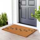 Barnyard Designs Natural Coco Coir Heavy Duty Backing Doormat - Large Cute Non-Slip Front Door Welcome Mat for Outside Entrance or Porch Entry, Brown (24x36, Paws)