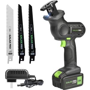 GALAX PRO 20V Cordless Reciprocating Saw, 0-3000RPM Variable Speed Power Reciprocating with 4.0Ah Battery, 2pcs Wood Blades & 1pcs Metal Blade