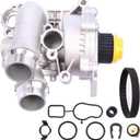 Aluminum Water Pump Kit Compatible with Audi A3 A4 A5 A6 Q3 Q5 TT A4 Allroad & VW Passat Jetta Golf CC Tiguan GTI Eos Beetle 2.0T TSI Engine，OE 1312460 06H121026DR 06H121026AF 06J121026R Set of 9