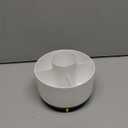 Marbrasse Desk Organizer, 360-Degree Rotating Pen Holder, Desk Organizers and Accessories with 5 Compartments Pencil Holder, Art Supply Storage Box Caddy for Office, Home (White+Black)