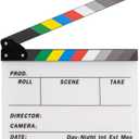 ALLZEDREAM Acrylic Directors Clapboard Film Clapper Board Cut Action Scene Slates with 2 Dry Erase Whiteboard Pens, Multicolor