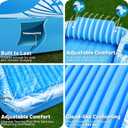 78"x50" Inflatable Tanning Pool Lounger Float with Sprinkler, Extra Large Pool Floats Adult with Pillow 6 in 1 Suntan Tub Raft Floatie with Food Drink Holder, Blow Up Tanning Bed for Summer Pool Party