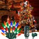 Enhon 300 Bulbs Musical Christmas Lights, Christmas Xmas Tree Music Lights with 25 Classical Holiday Songs, 7 Function Mode, Adjustable Volume and Mute, Green Wire for Xmas Tree (4 Color)