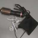 Slopehill Mini Travel Dual Voltage Hair Dryer Brush,1000 Watts Hot Air Brush with European Plug, Ionic Hair Dryer and Styler for Women, Oval Barrel 2 Heat & 2 Speed Settings for International Travel (Black)