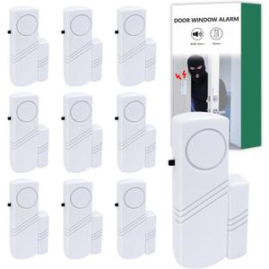 HIIXHC Personal Security Window & Door Alarm Bell | Wireless Sensor Door Window Burglar Alarm | Pack of 10