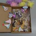 Weysat 27 Pcs Dog Cake Topper Animals Figures Birthday Party Decorations with Mini Hat with Pom Poms Puppy Dog Figure Cupcake Toppers Decoration with Mini Skirt and Hat for Puppy Animals Themed Party