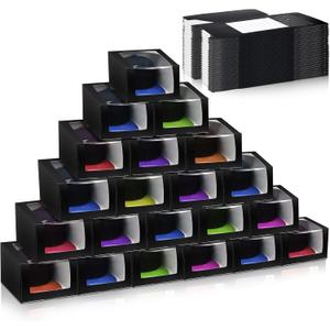 20 x Gilprop 20 Pcs Hat Boxes for Men Black Gift Boxes with Window Display Box for Hat Storage Container for Baseball Caps, Dad Hat, Billed Cap, Snapbacks, Paper Fold Box Packing Box 8.1 x 8.1 x 5.1