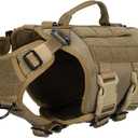 ICEFANG GN3 Tactical Dog Harness with 6X Buckle,Dog Molle Vest with Handle,3/4 Body, Hook and Loop Panel for ID Patch,No Pulling Front Clip (XS (Neck 12"-17"; Chest 17"-23"), Coyote Brown)