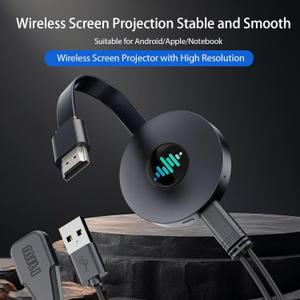 2 Pack 5G Miracast Dongle, 4K Wireless HDMI Display Dongle Adapter, Screen Mirroring for i-Pad, i-Phone, Android, Tablet, Laptop, Window to HDTV/ Monitor/ Projector, Compatible DLNA, Miracast, AirPlay