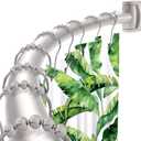 Brushed Nickel Curved Shower Curtain Rod 33-78 Inches Adjustable Splicing Design Curved Shower Rods Round Shower Curtain Rod Rust Proof Stainless Steel Curved Shower Rods For Bathroom Need to Drill (35-76")