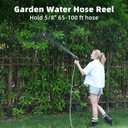 Garden Water Hose Reel Cart, Holds 65-100 Ft of 5/8 Inch, Wall Mounted Garden Hose Cart, Portable Hose Holder for Convenient Hose Storage and Watering