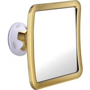 MIRRORVANA Fogless Shower Mirror for Shaving with Improved Suction and 360 Swivel - Unbreakable Fog Free Mirror for Men and Women - 6.3" x 6.3" (Gold) MIRRORVANA Fogless Shower Mirror for Shaving with Improved Suction and 360 Swivel - Unbreakable Fog Free Mirror for Men and Women - 6.3" x 6.3" (Gold)