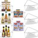 Lazy Susan Cabinet Organizer Bins for 26"/ 28"/ 32" Diameter Corner Organizer, Plastic Cabinet Storage Bin, 1/8 Wedge - Food Safe, BPA Free, with Non-Slip Pads (for 28" Diameter, 8 Pack)