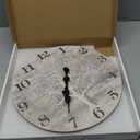 XFM Farmhouse Wall Clock Silent Wooden Wall Clocks Battery Operated 14 inch Rustic Country Tree of Life Clock Decorative for Kitchen Living Room Bedroom (Gray)