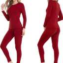 WEERTI Thermal Underwear for Women Long Johns with Fleece Lined Base Layer Women Cold Weather Top Bottom (Red, XL)